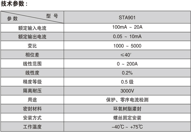 STA901系列精密電流互感器