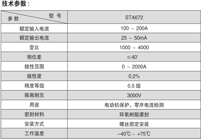 STA672系列精密電流互感器